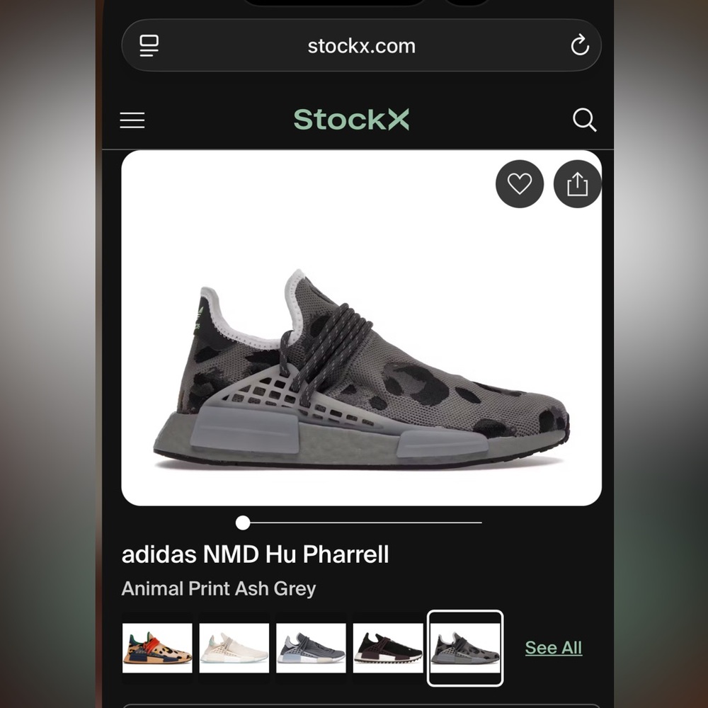 Adidas NMD Hu Pharrell sneakers. Grey and black animal print. - Picture 14 of 14